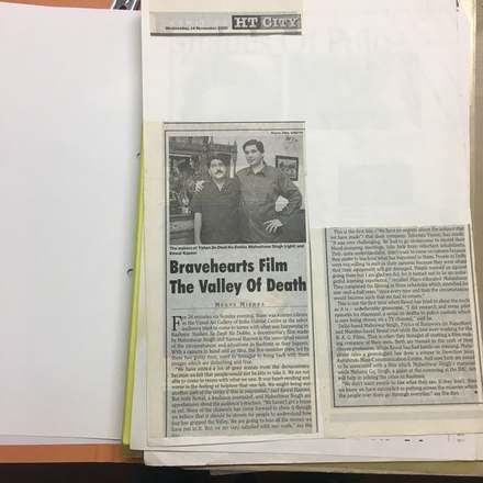 Hindustan Times City article, Bravehearts Film The Valley Of Death