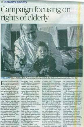 Deccan Herald article on a campaign focusing on the rights of the elderly